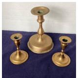 Trio of Vintage Copper Candlesticks