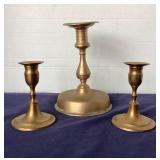 Trio of Vintage Copper Candlesticks