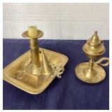 Antique Brass Chamberstick + Fluid Lamp
