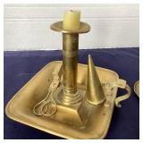 Antique Brass Chamberstick + Fluid Lamp