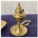 Antique Brass Chamberstick + Fluid Lamp