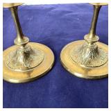 Pair of  Victorian Brass Candlesticks + Pair of Vintage French Candlesticks