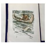 Group of Unframed Harrison Fisher Bookplates from "Hiawatha"