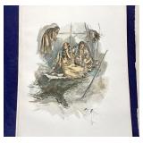 Group of Unframed Harrison Fisher Bookplates from "Hiawatha"