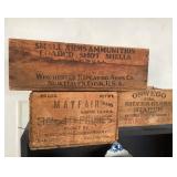 Group of 3 Antique Wooden Shipping Boxes
