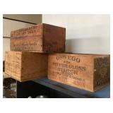 Group of 3 Antique Wooden Shipping Boxes