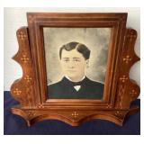 Antique Inlaid Tabletop Photo Frame