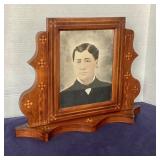Antique Inlaid Tabletop Photo Frame