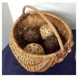 Vintage Baskets and Decorative Woven Balls