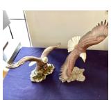 Pair of Ceramic Bald Eagle Sculptures #1