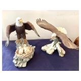 Pair of Ceramic Bald Eagle Sculptures #2