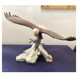 Pair of Ceramic Bald Eagle Sculptures #2