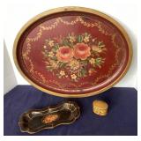 Tole and Paper Mache Trays and Box