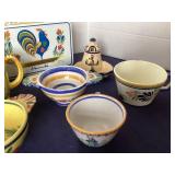 Group of Vintage Quimper Pottery and Tins