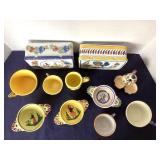 Group of Vintage Quimper Pottery and Tins