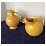 Yellow Harlequin Ball Pitcher + Yellow Fiestaware Carafe