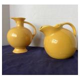 Yellow Harlequin Ball Pitcher + Yellow Fiestaware Carafe