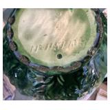 Vintage Majolica Glaze Jardiniere and Pedestal