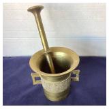 Antique Brass Mortar and Pestle