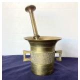 Antique Brass Mortar and Pestle