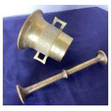 Antique Brass Mortar and Pestle
