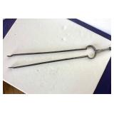 Antique Wrought Iron Fireplace Hearth Tongs