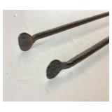 Antique Wrought Iron Fireplace Hearth Tongs