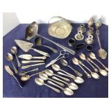 Large Group Assorted Vintage Silverplate
