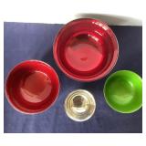 Nested Group of 4 Enamel / Silver Bowls