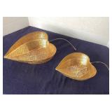Pair of Michael Aram Pierced Leaf Bowls