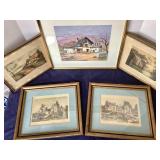 Group of Vintage European Watercolors and Aquatints