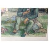 Vintage Watercolor on Velum: "Swedish Gypsy Camp"