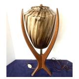 Midcentury Modeline Style Sculpted Walnut Lamp