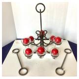 Midcentury Danish Wrought Iron (Candle) Chandelier
