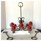 Midcentury Danish Wrought Iron (Candle) Chandelier