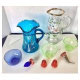 Group of Victorian and Modern Decorated and Colored Glassware