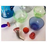 Group of Victorian and Modern Decorated and Colored Glassware