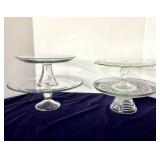 Group of 4 Vintage Glass Cake Stands