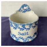 Antique Spongeware Salt Box