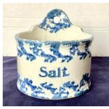 Antique Spongeware Salt Box