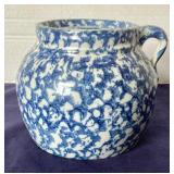 Antique Spongeware Beanpot