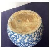 Antique Spongeware Beanpot