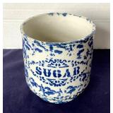 Antique Spongeware Sugar Bowl