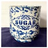 Antique Spongeware Sugar Bowl