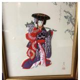 Trio of Vintage Japanese Oshie-Hagoita Artwork