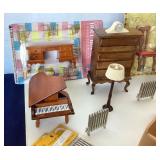 Group of Dollhouse Miniature Furniture and Fixtures