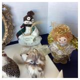 Group of Christmas Artwork and Ornaments