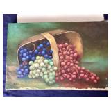 Pair of Unframed Vintage Still Life Fruit Paintings