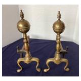 Antique Brass Andirons