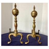 Antique Brass Andirons